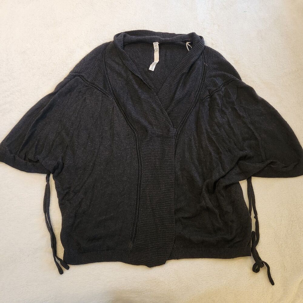Lululemon Breeze Easy Wrap Sweater Cardigan Black M/L VGUC